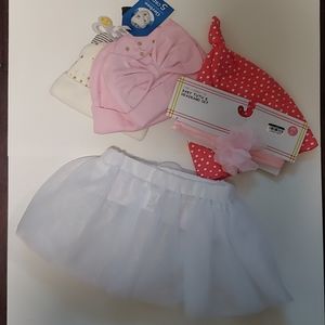 Newborn baby girl hat set with tuttu